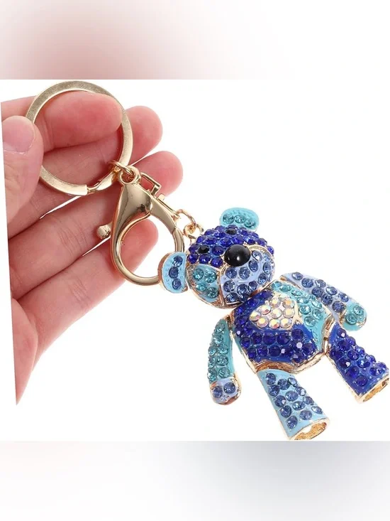 Crystal Teddy Bear Bag Charm - Picture 3 of 4